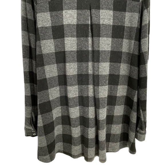 Soft Surroundings Mad About Plaid Gray Button Tunic Top - Sz S - Picture 13 of 16